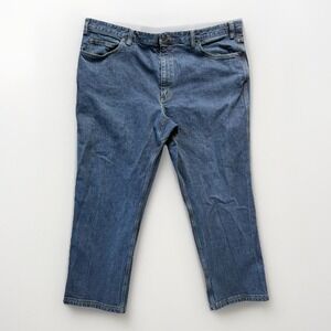 Duluth Trading Flex Ballroom Jeans Mens 44x30 Blue Denim Relaxed Fit Work Pants